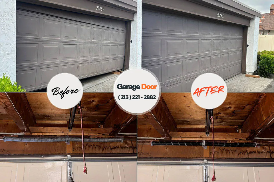 Before and after: garage door repair Clintonville, WI